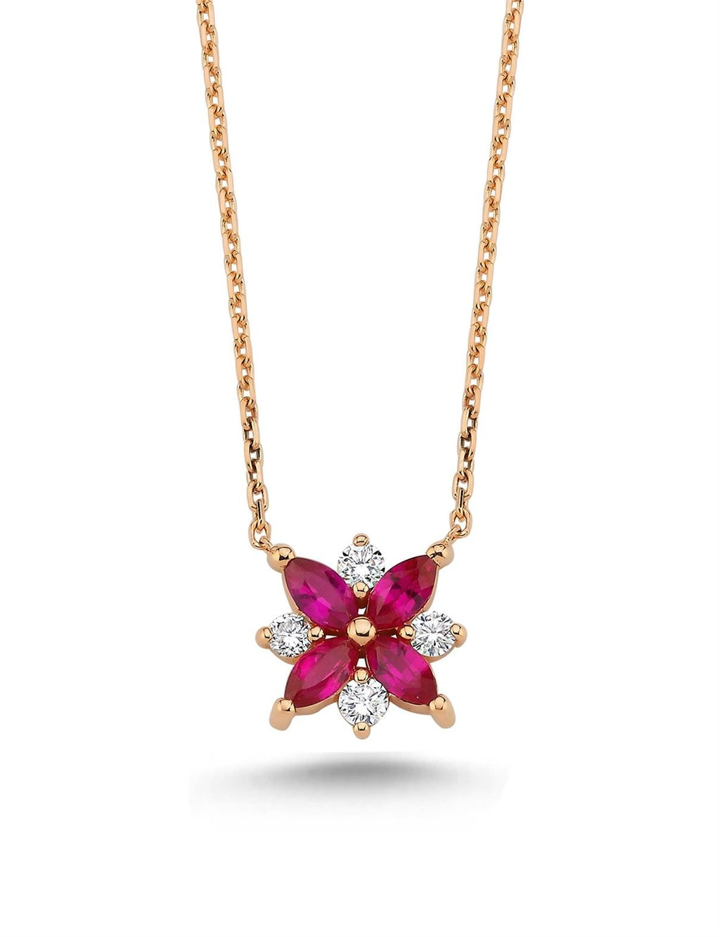 0.55 Carat Diamond Ruby Necklace