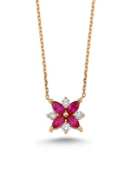 0.55 Carat Diamond Ruby Necklace