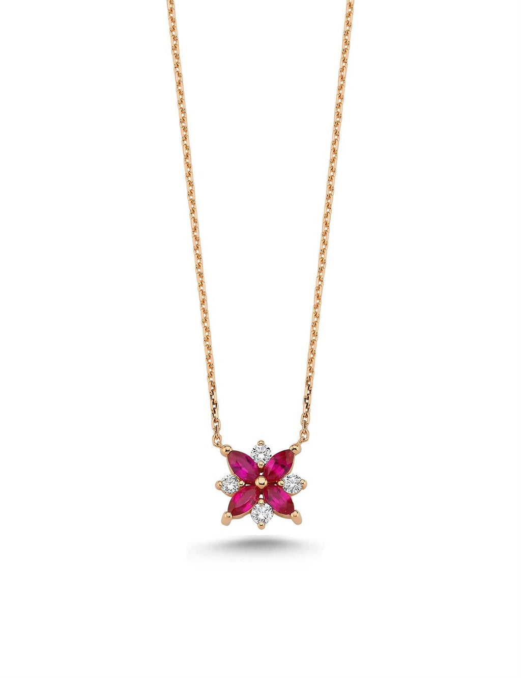 0.55 Carat Diamond Ruby Necklace