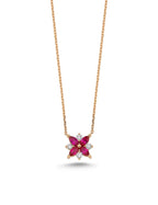 0.55 Carat Diamond Ruby Necklace