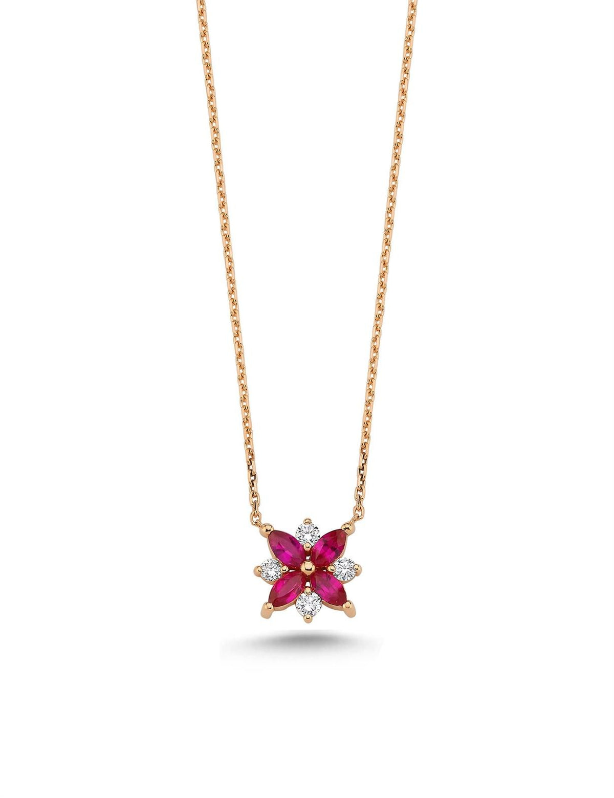 0.55 Carat Diamond Ruby Necklace
