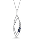 0.87 Carat Diamond Sapphire Necklace