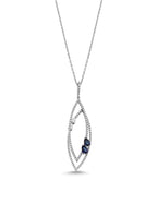 0.87 Carat Diamond Sapphire Necklace