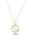14K Bird Motif Stone-Set Gold Necklace