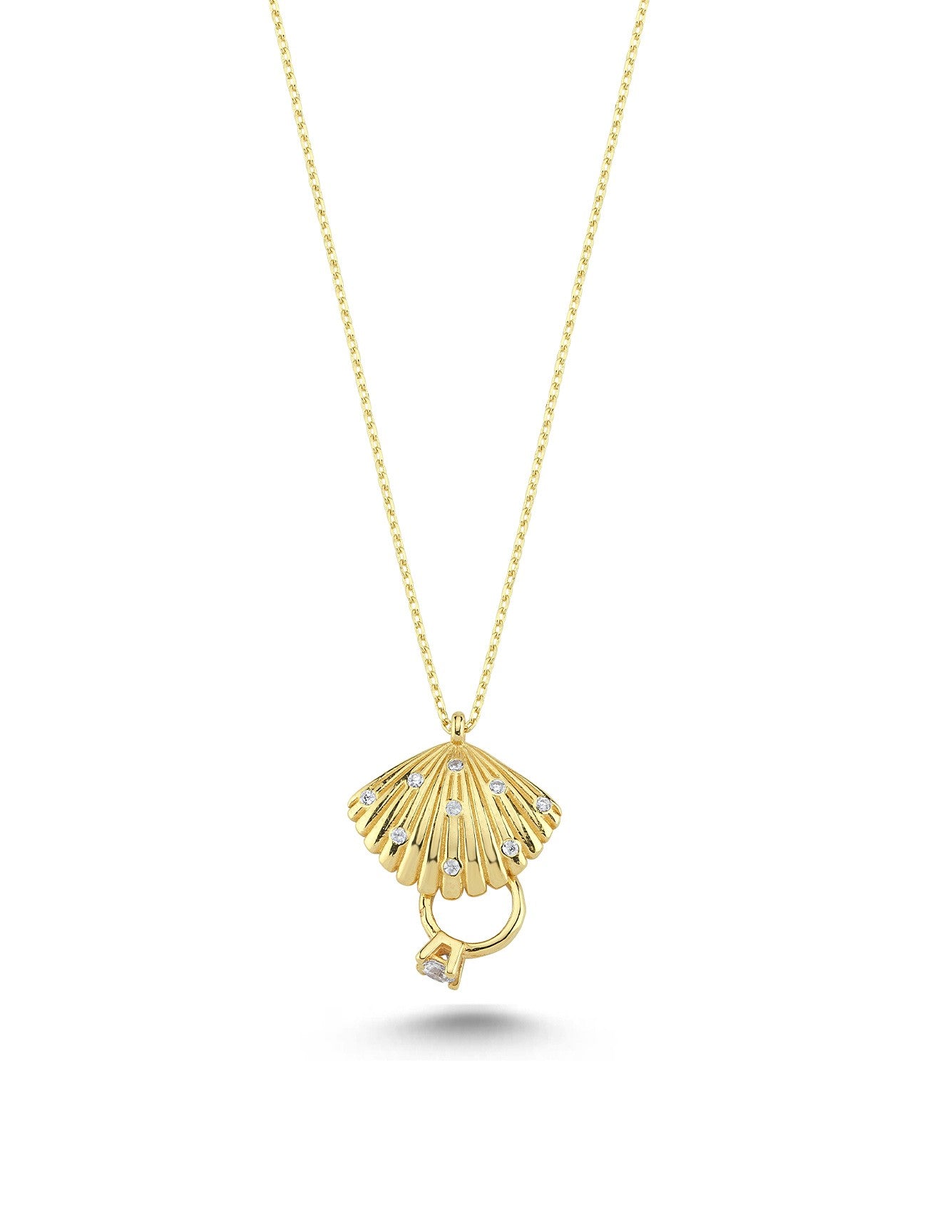 14K Seashell Gold Necklace Main image