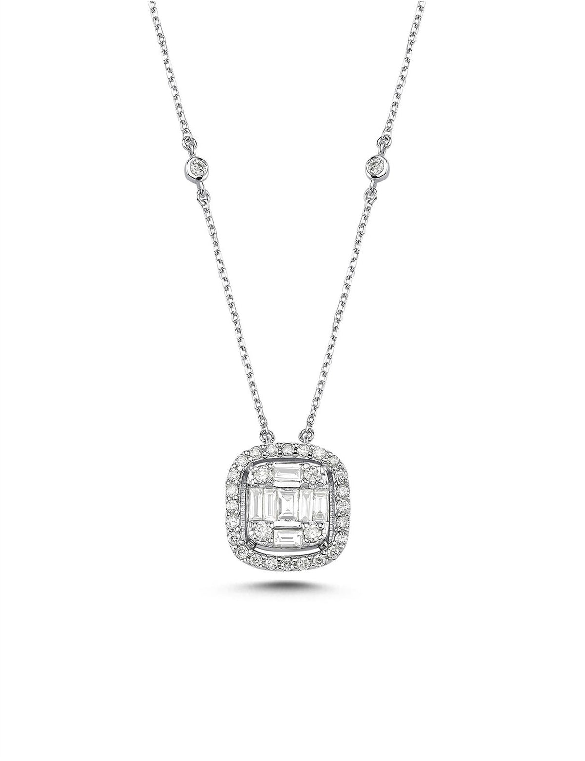 0.74 Carat Diamond Baguette Necklace Main image