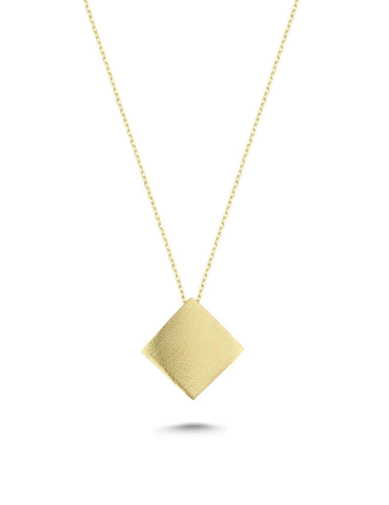 14K Plain Square Gold Necklace