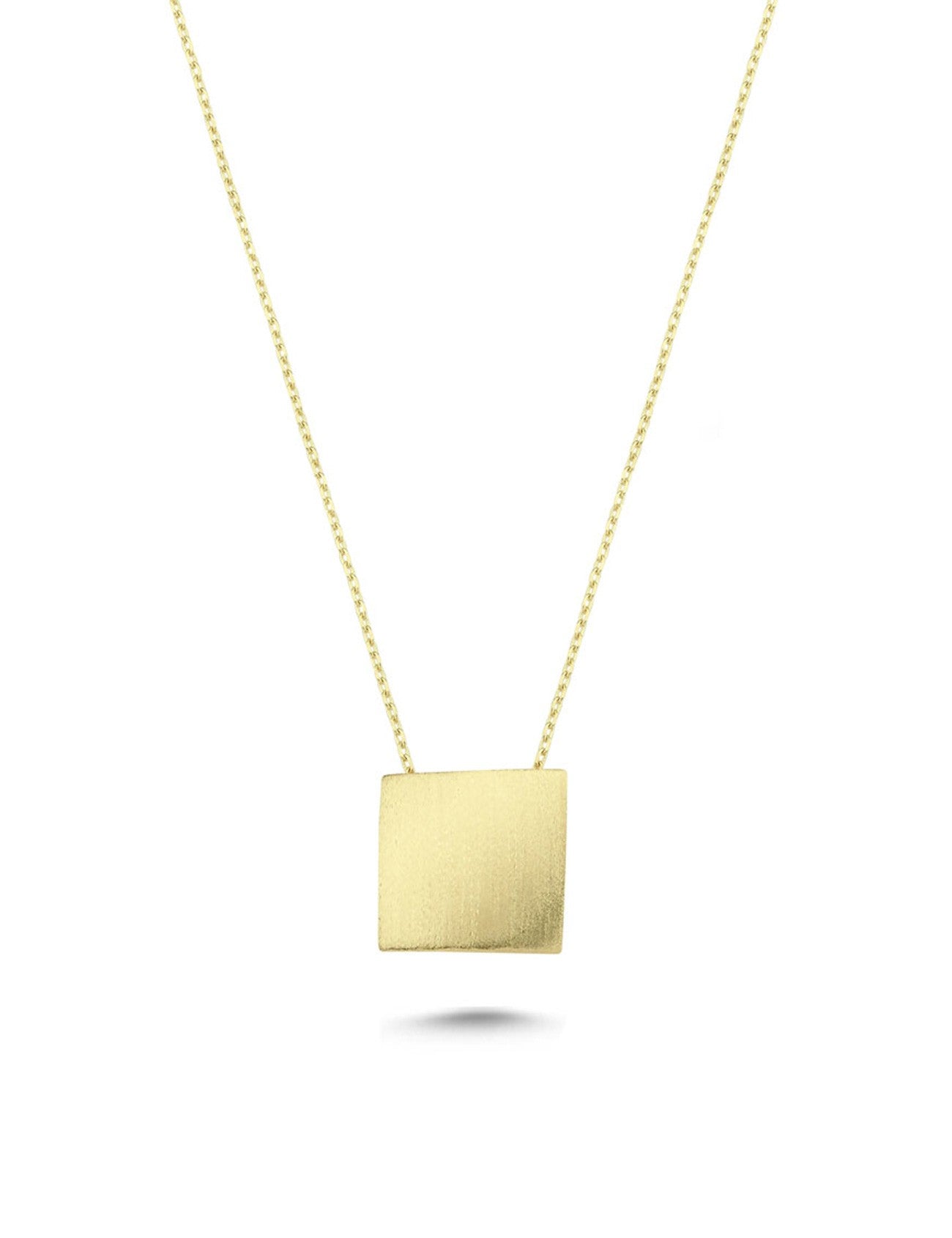 14K Plain Square Gold Necklace