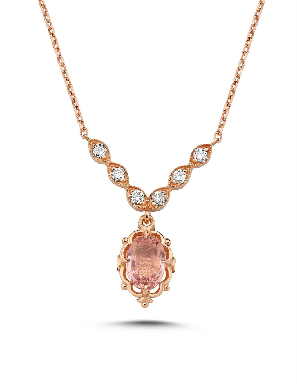 1.11 Carat Diamond Purpleganit Necklace