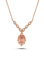 1.11 Carat Diamond Purpleganit Necklace