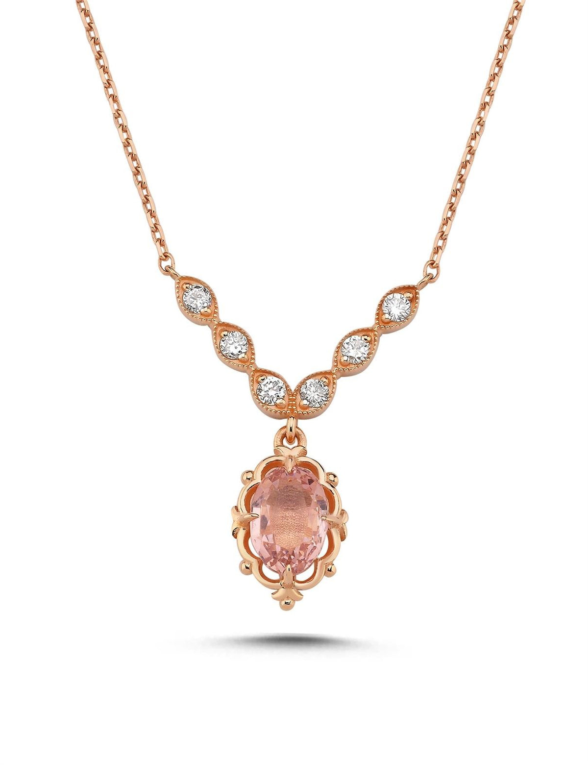 1.11 Carat Diamond Purpleganit Necklace