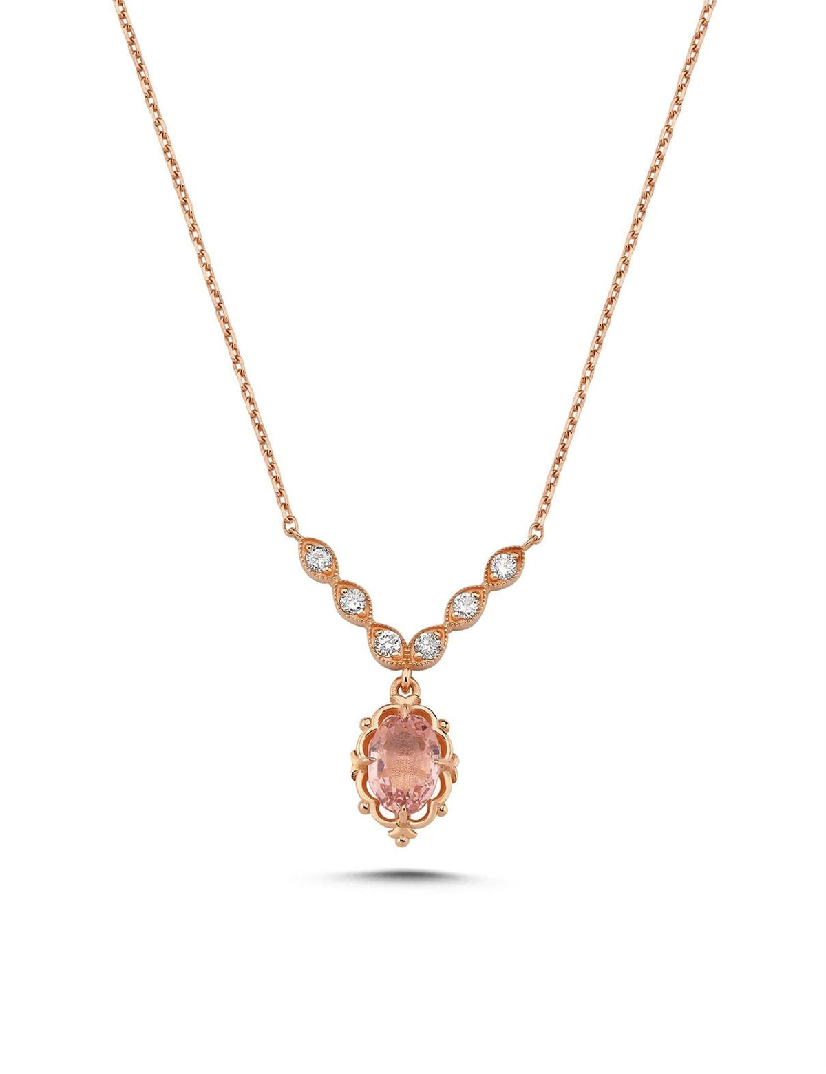 1.11 Carat Diamond Purpleganit Necklace