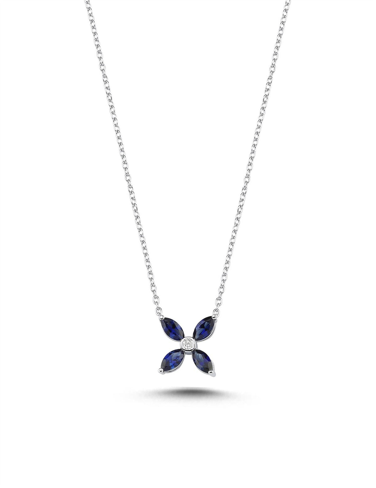 0.71 Carat Diamond Sapphire Necklace