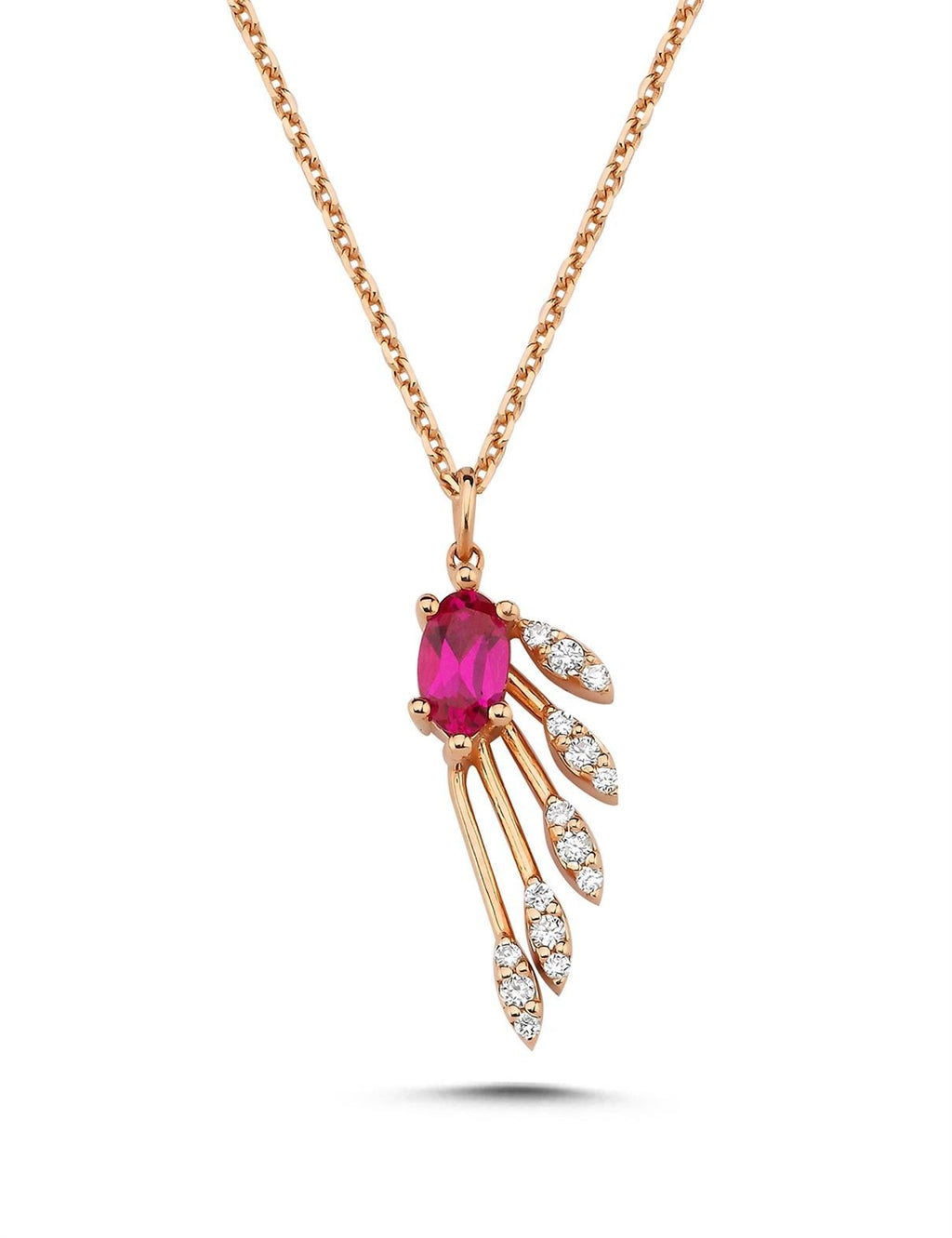 0.41 Carat Diamond Ruby Necklace