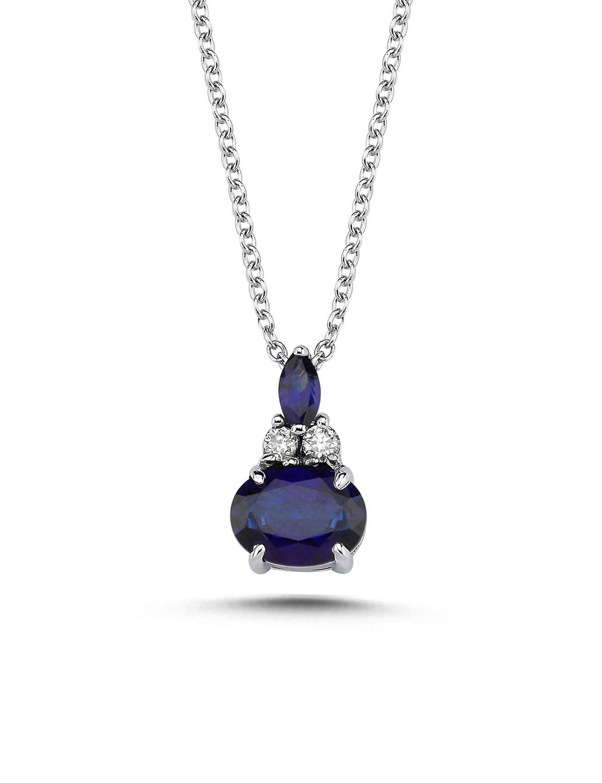 1.88 Carat Diamond Sapphire Necklace