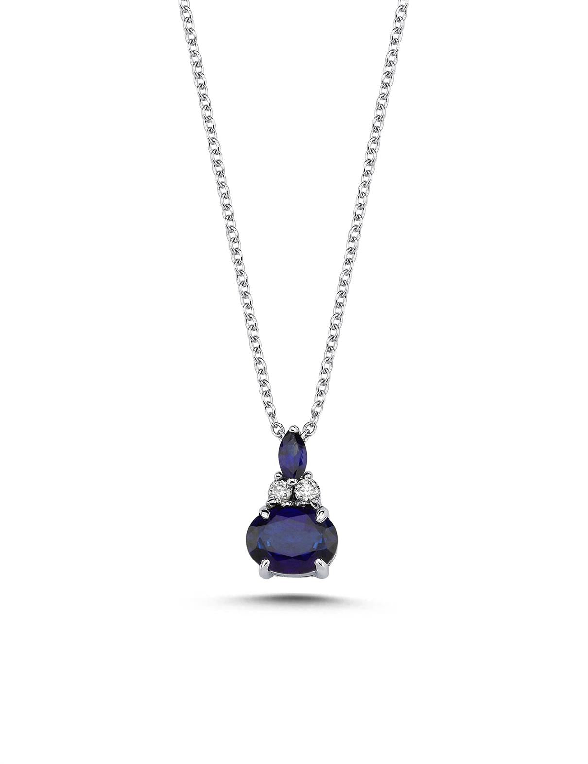 1.88 Carat Diamond Sapphire Necklace Secondary image