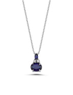 1.88 Carat Diamond Sapphire Necklace