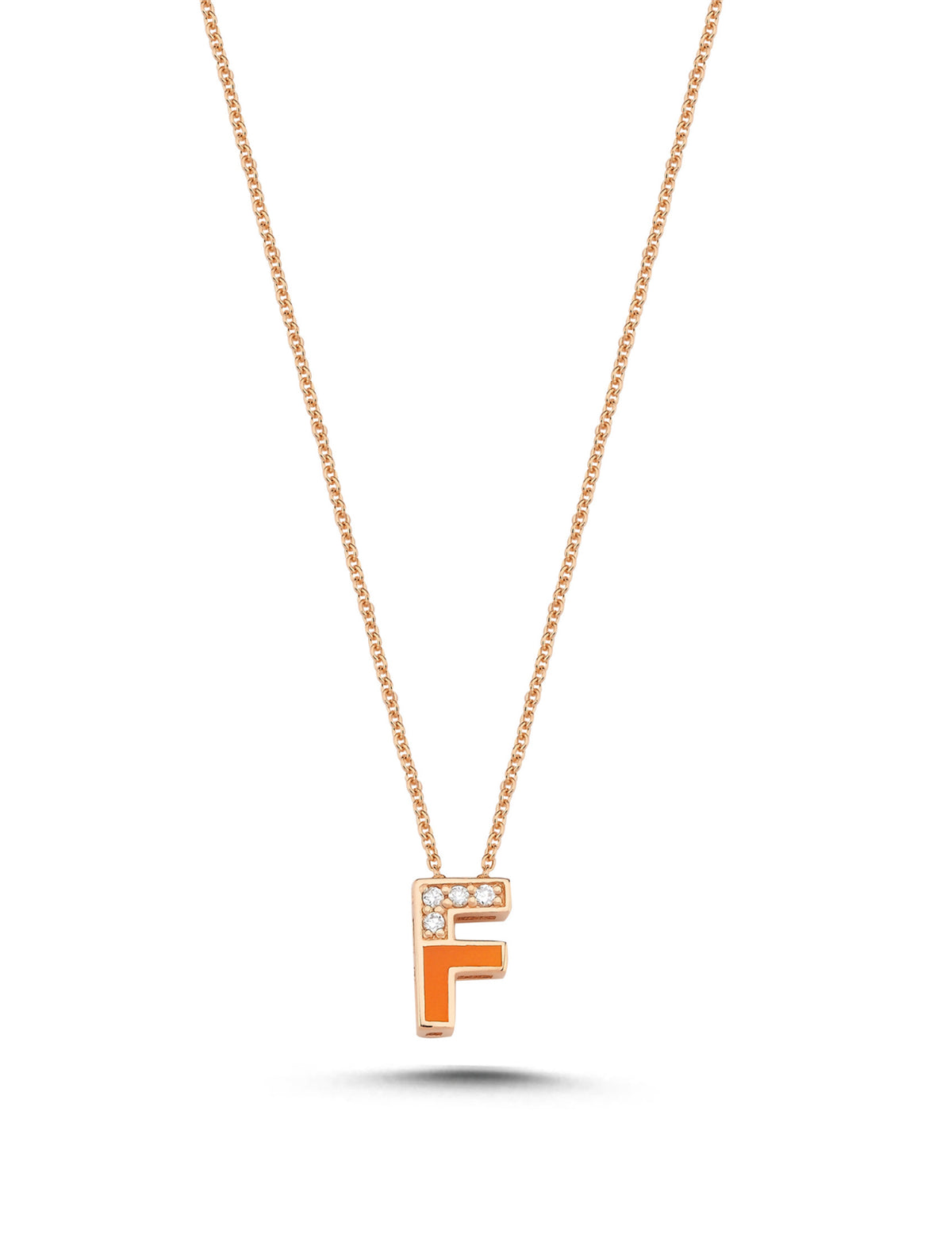 0.02 Carat Diamond F Letter Necklace