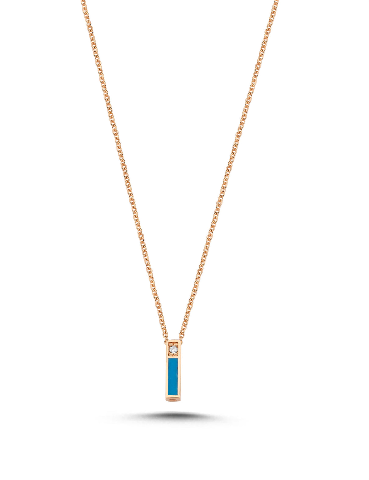 0.01 Carat Diamond I Letter Necklace