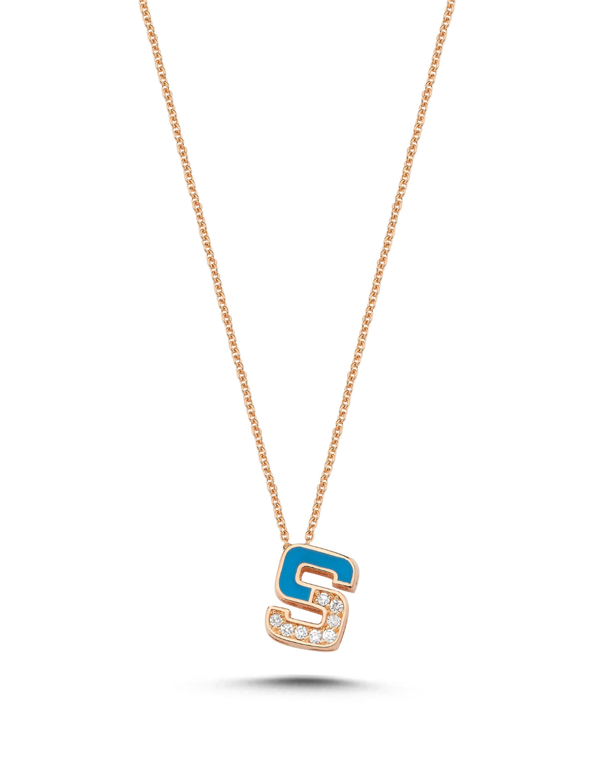 0.05 Carat Diamond S Letter Necklace