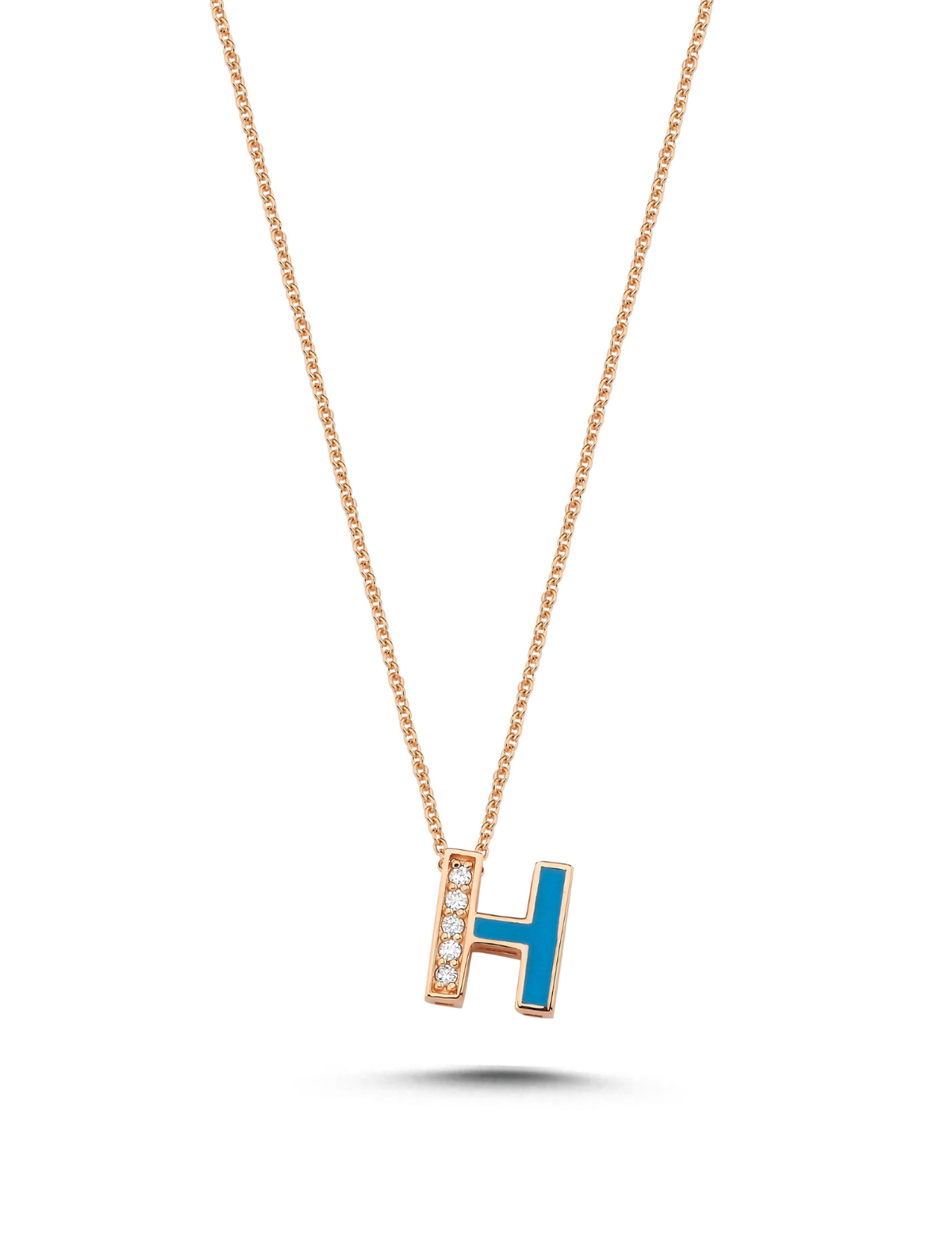 0.03 Carat Diamond H Letter Necklace Main image