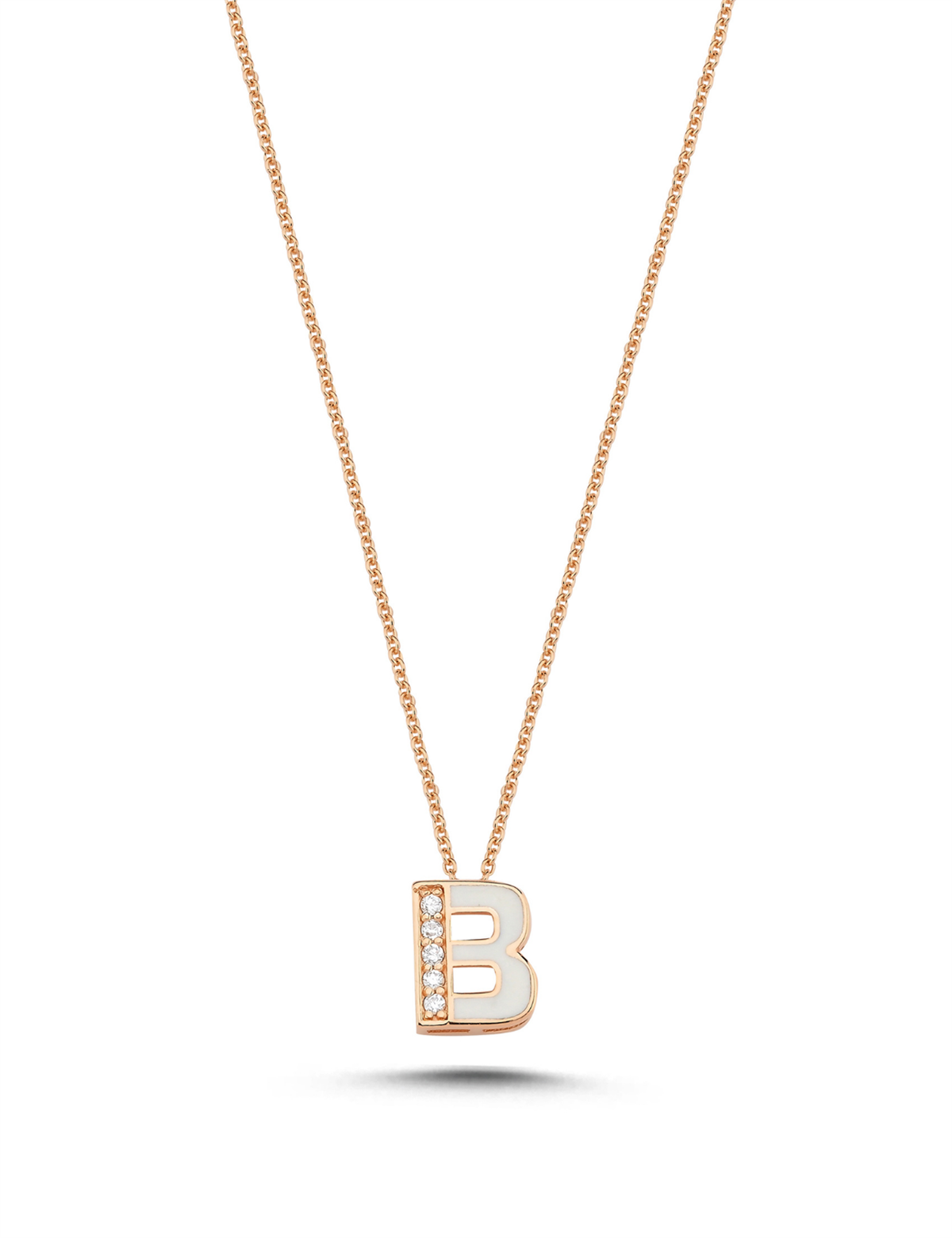 0.03 Carat Diamond B Letter Necklace Main image