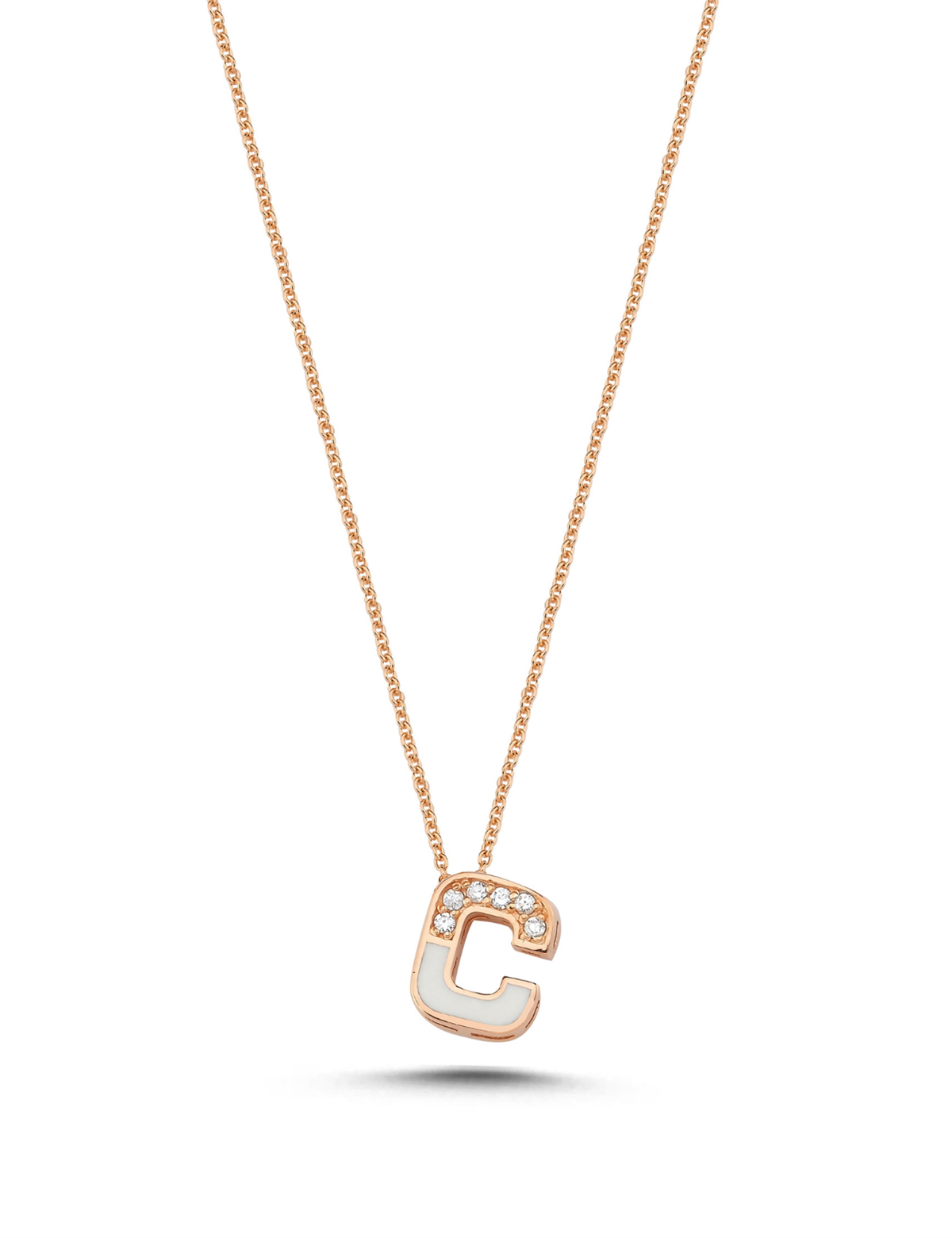 0.03 Carat Diamond C Letter Necklace Main image