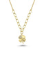 14K Stone-Set Clover Gold Necklace