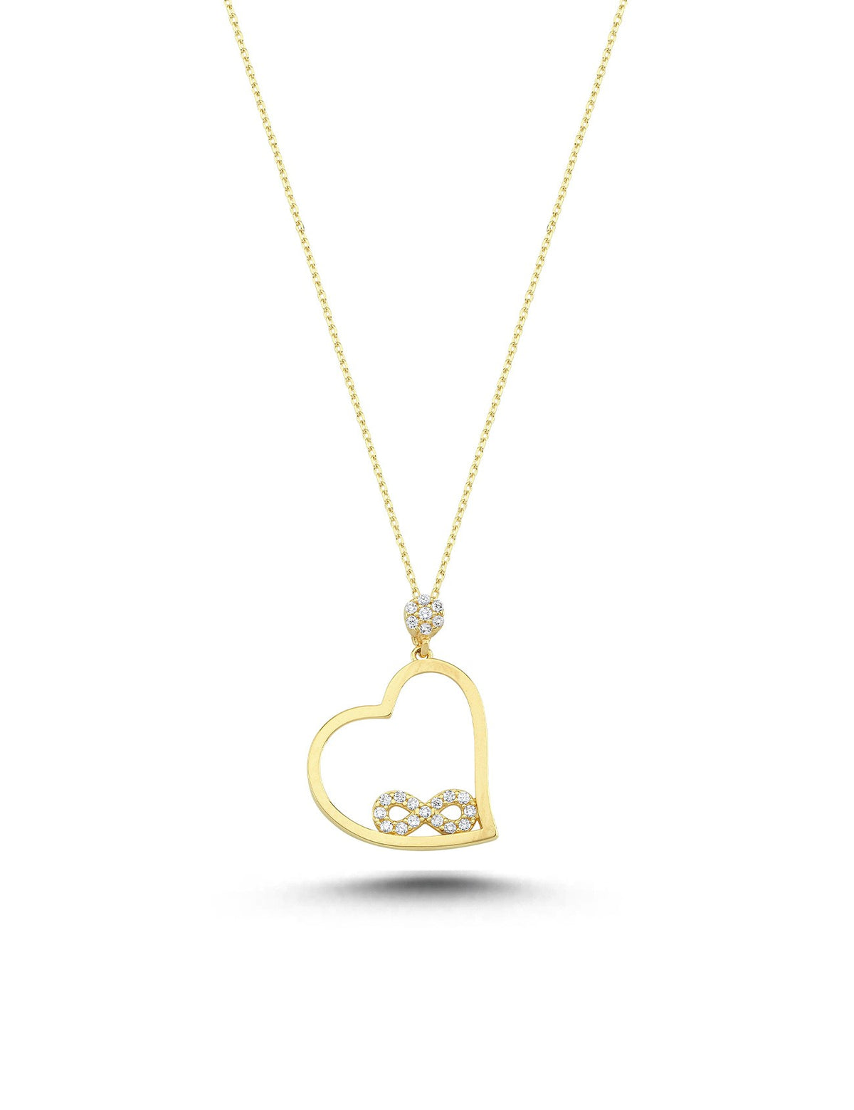 14K Infinity Heart Gold Necklace