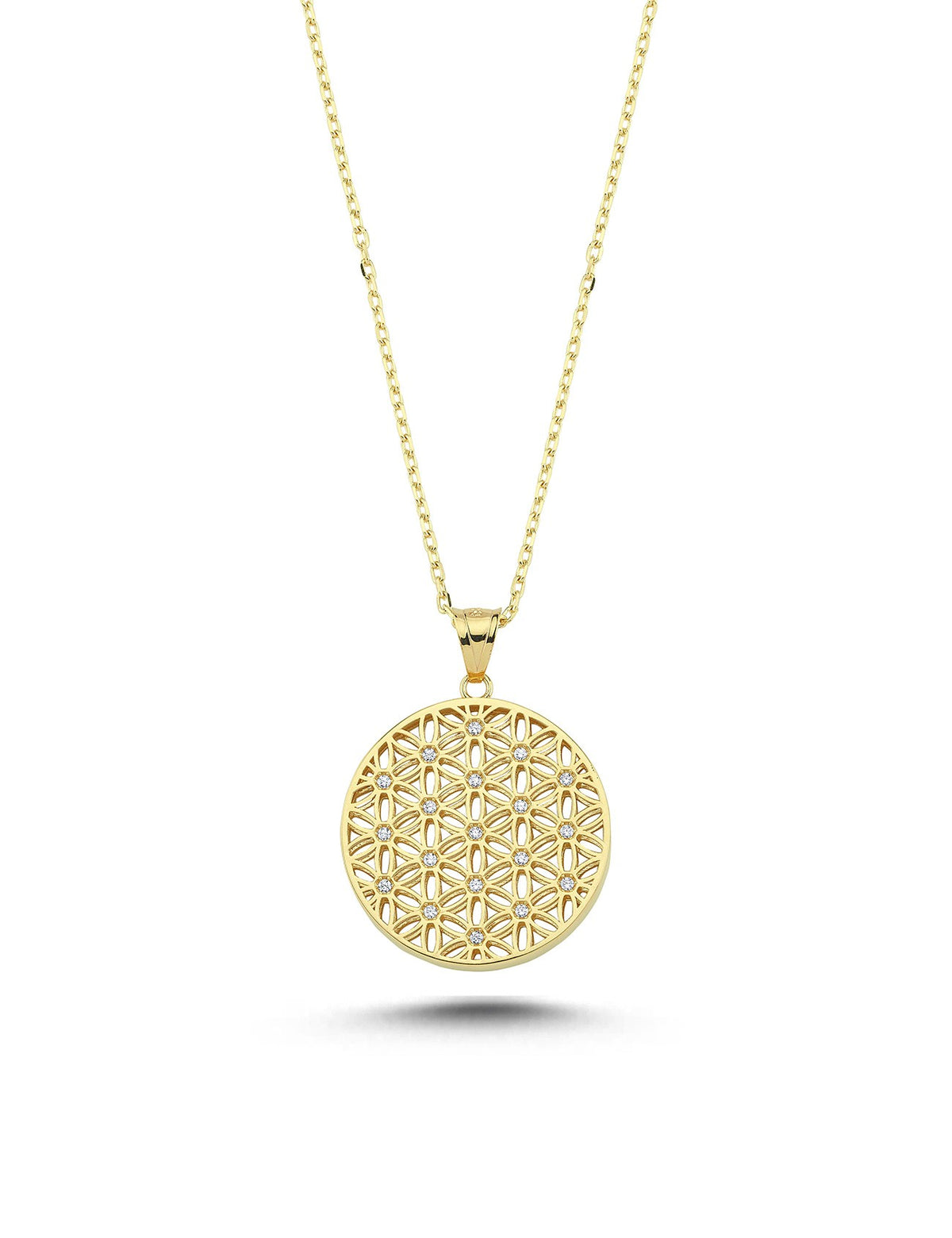 14K Patterned Gold Necklace Main image