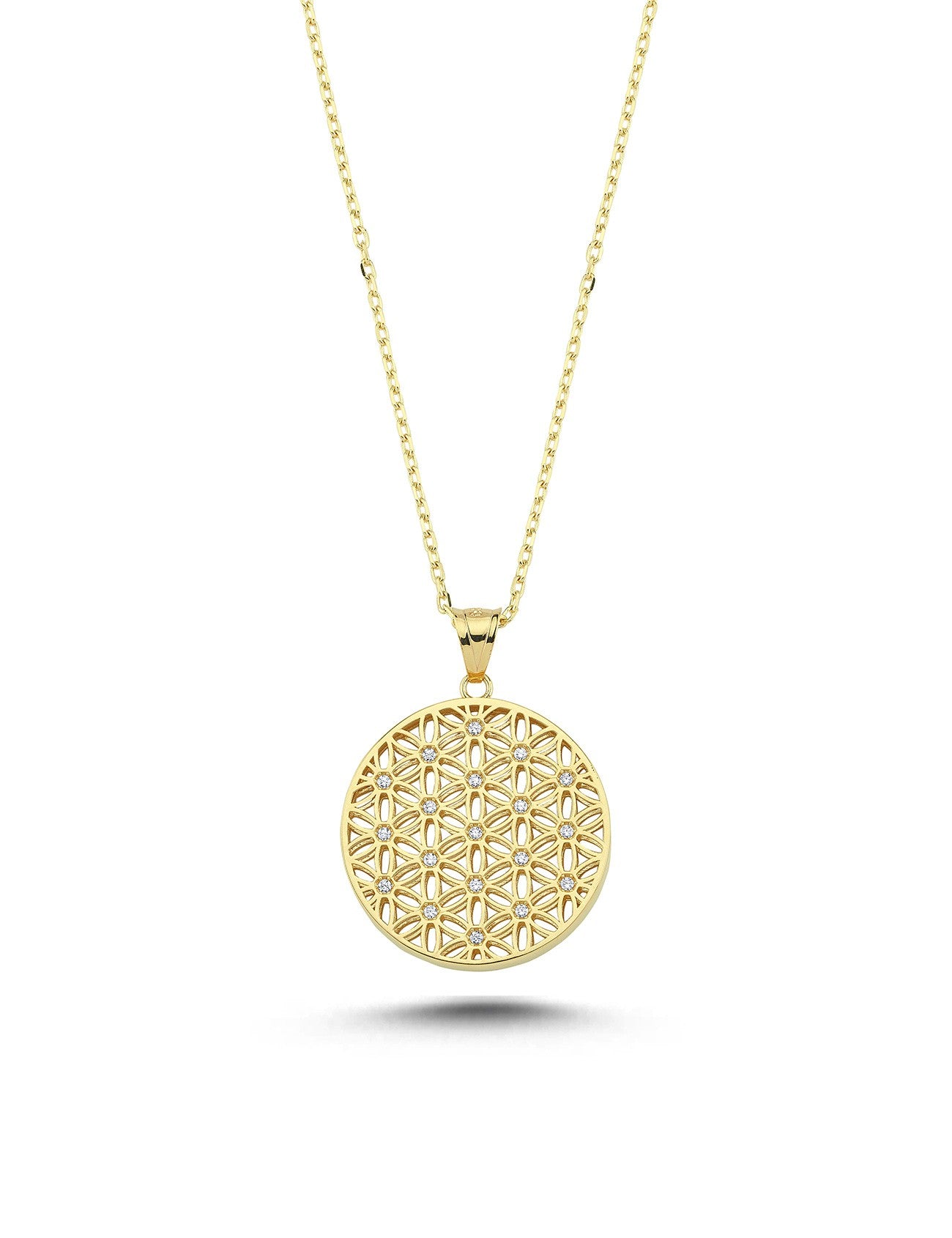 14K Patterned Gold Necklace