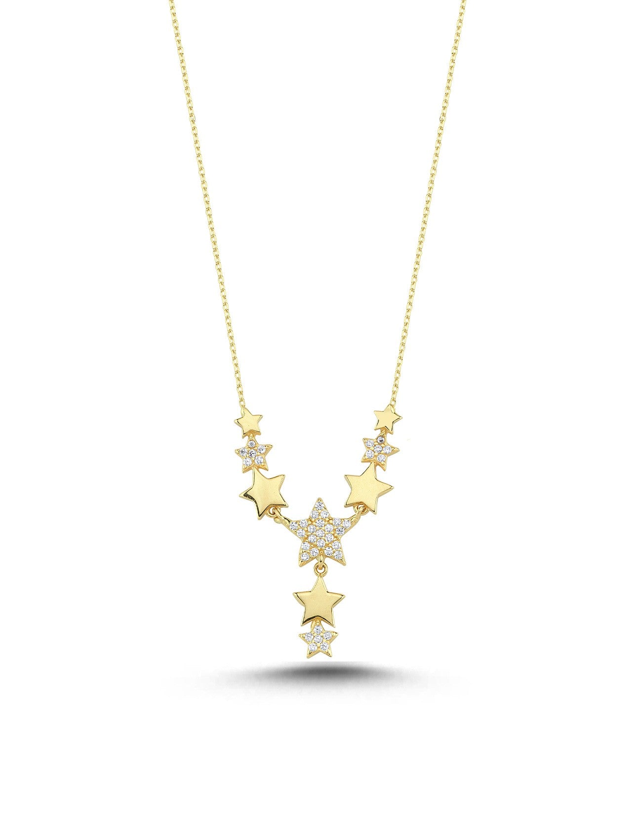 14K Stone-Set Star Gold Necklace