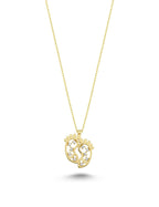 14K Stone-Set Tiny Foot Gold Necklace