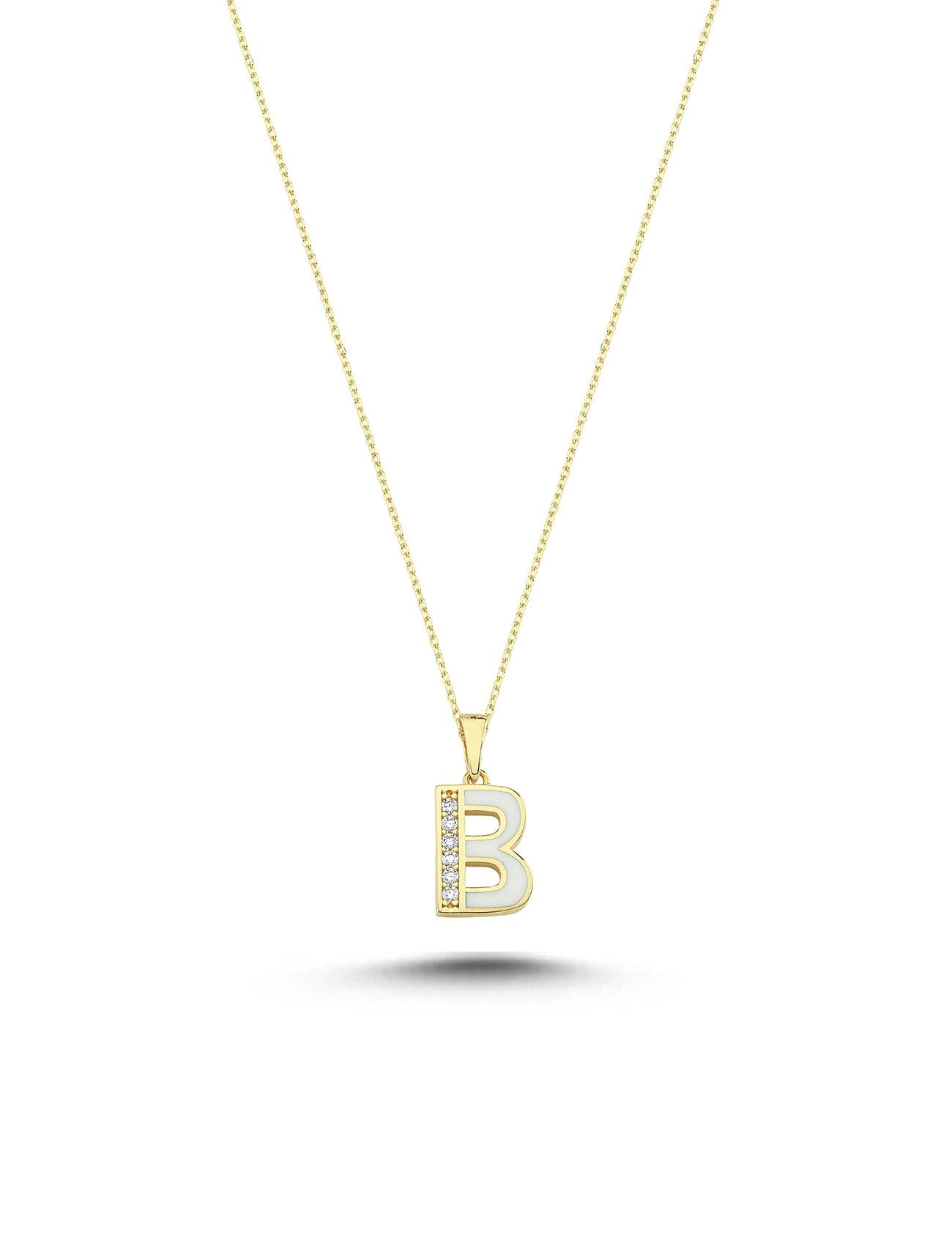 14K B Letter Gold Necklace Main image