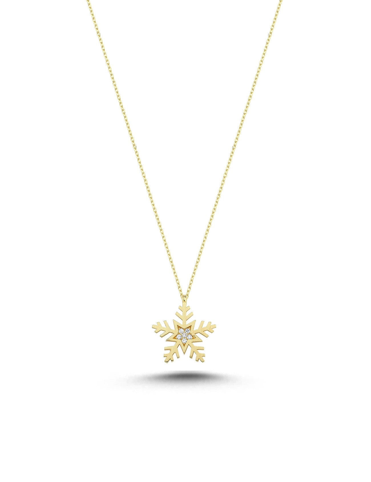 14K Star Snowflake Gold Necklace Main image