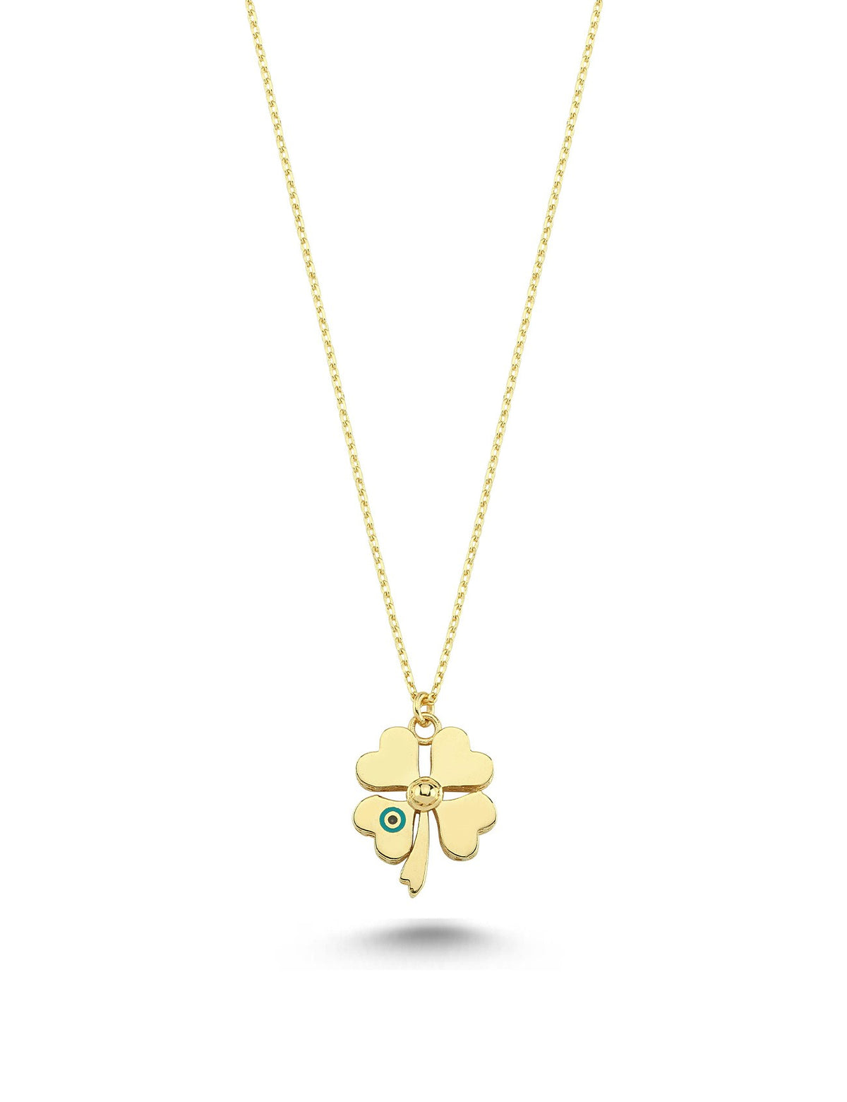 14K Enamel Clover Gold Necklace Main image