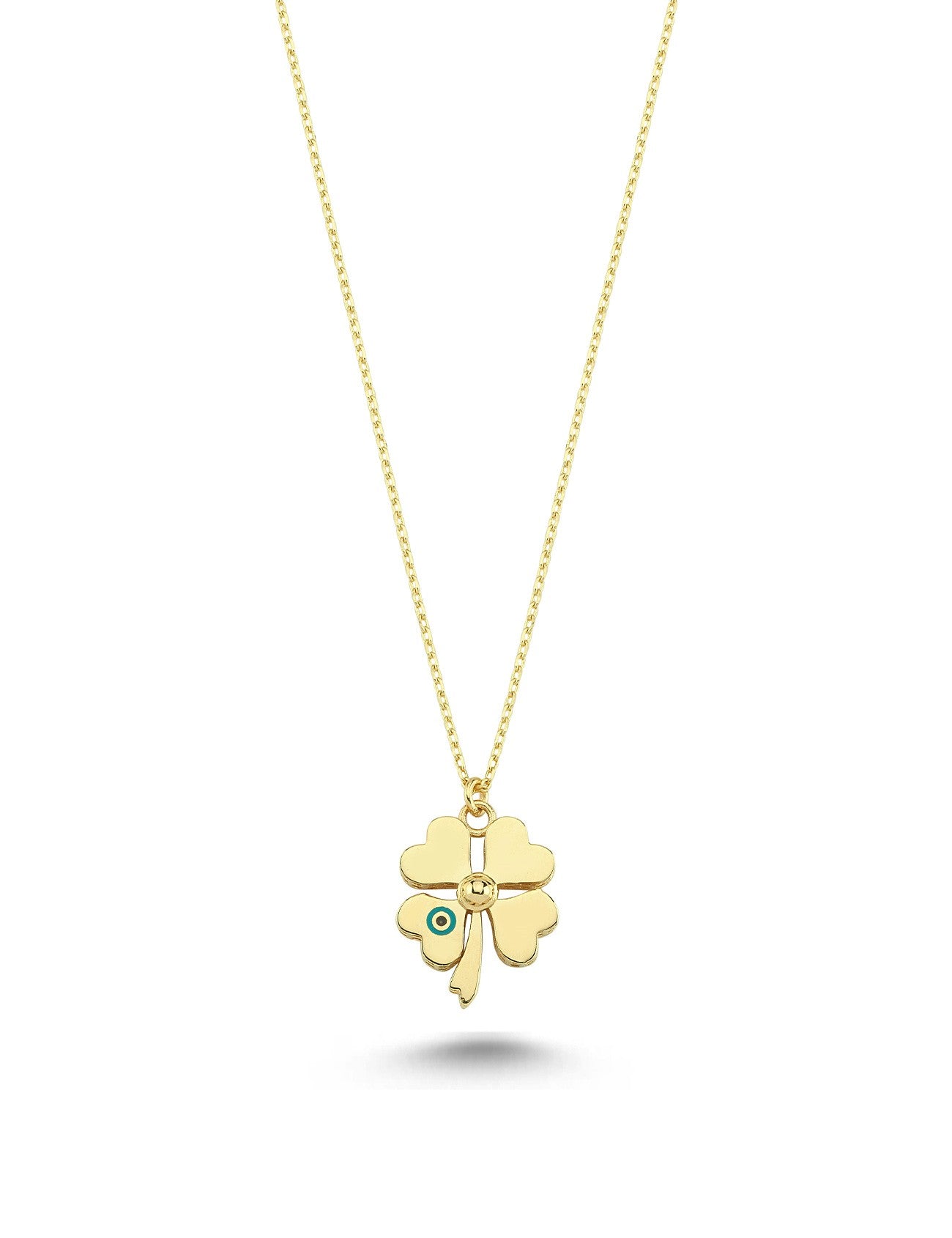 14K Enamel Clover Gold Necklace