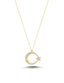 14K Stone-Set Large Crescent & Star Gold Necklace