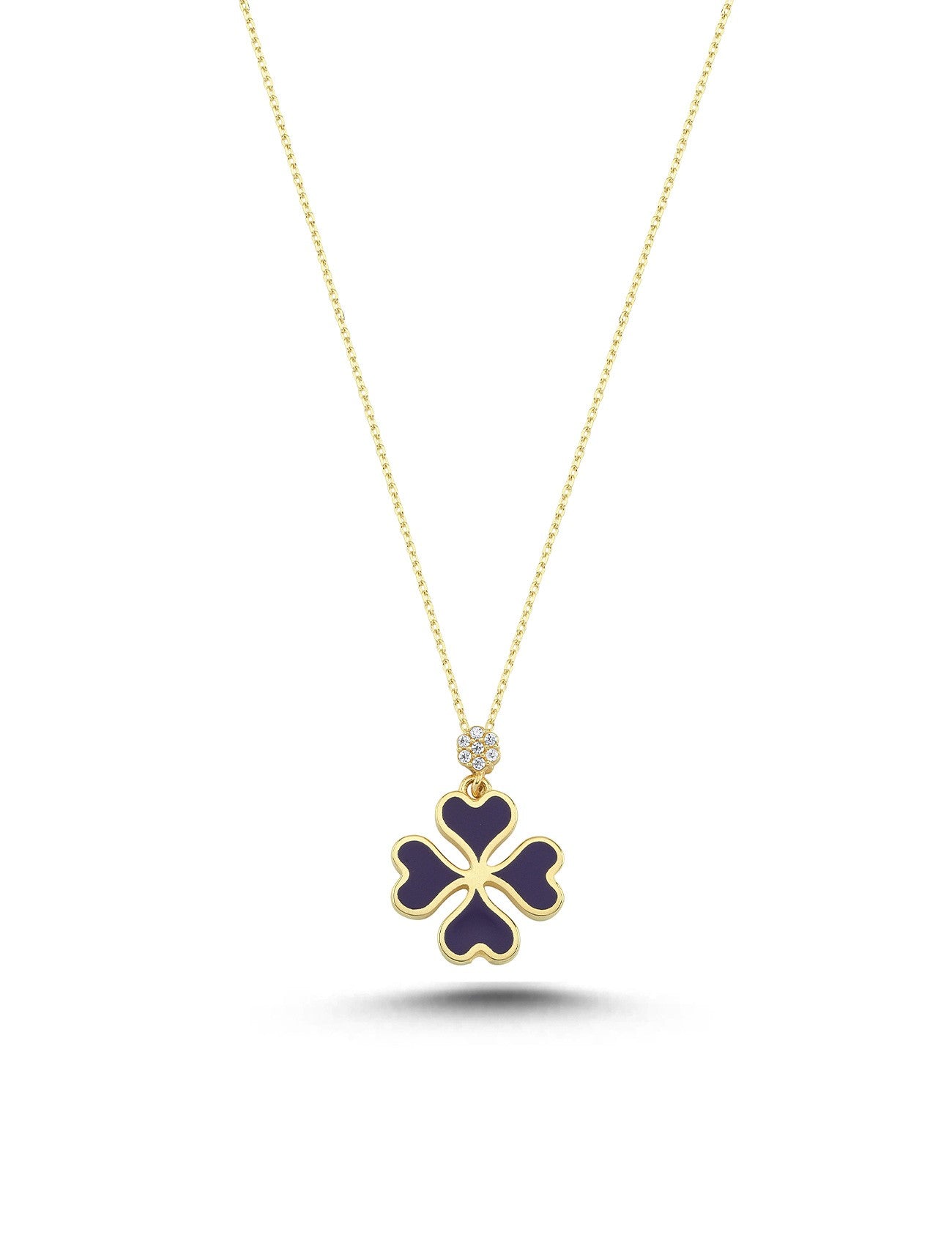 14K Enamel Heart Gold Necklace