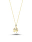 14K Stone-Set Clover Gold Necklace