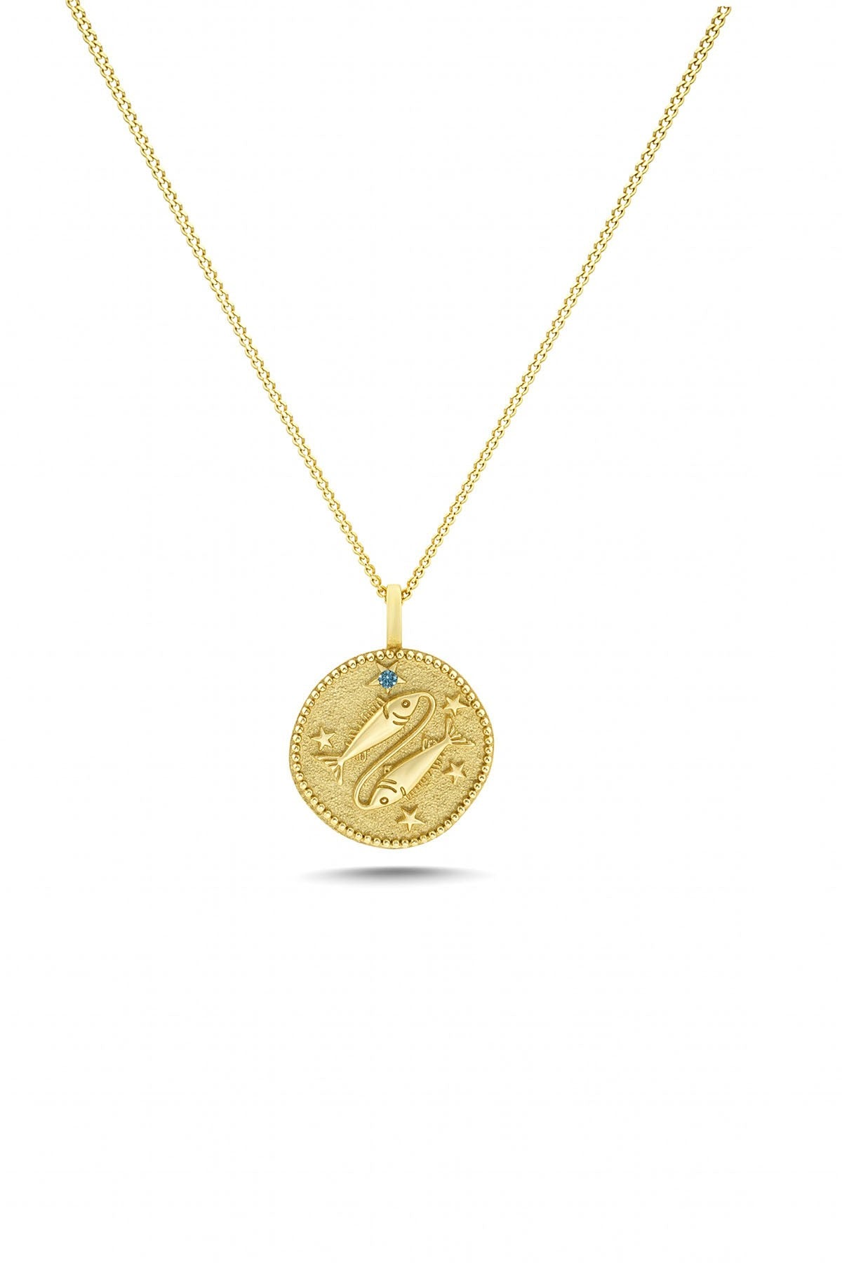 Pisces Zodiac 14K Gold Necklace