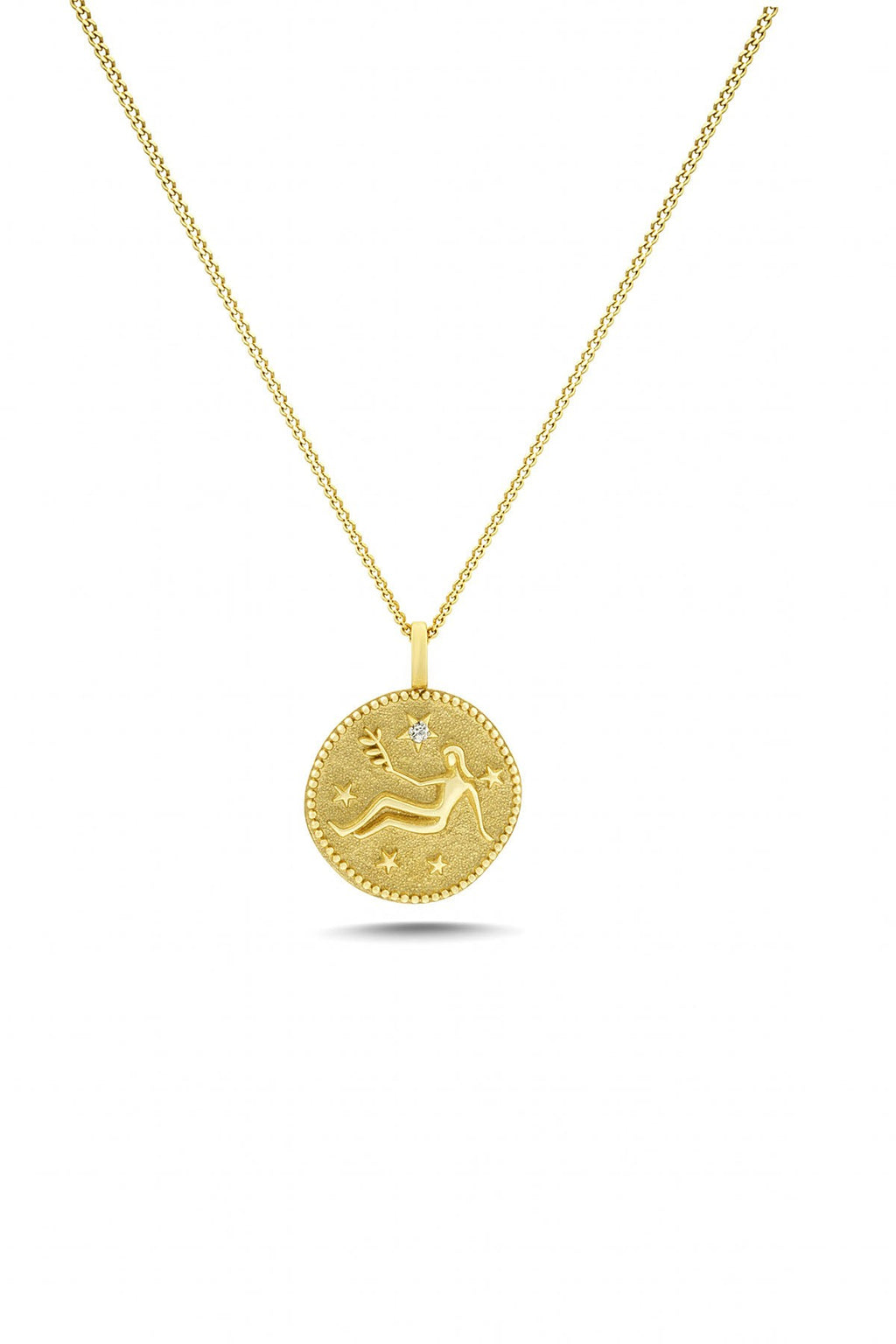 Virgo Zodiac 14K Gold Necklace