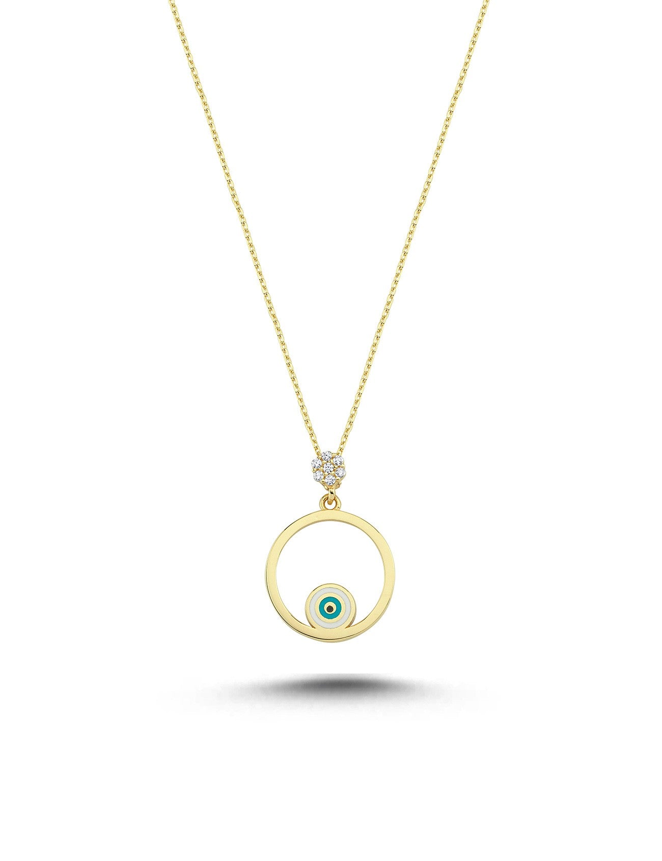 14K Enamel Hoop Gold Necklace Main image
