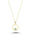 14K Enamel Hoop Gold Necklace