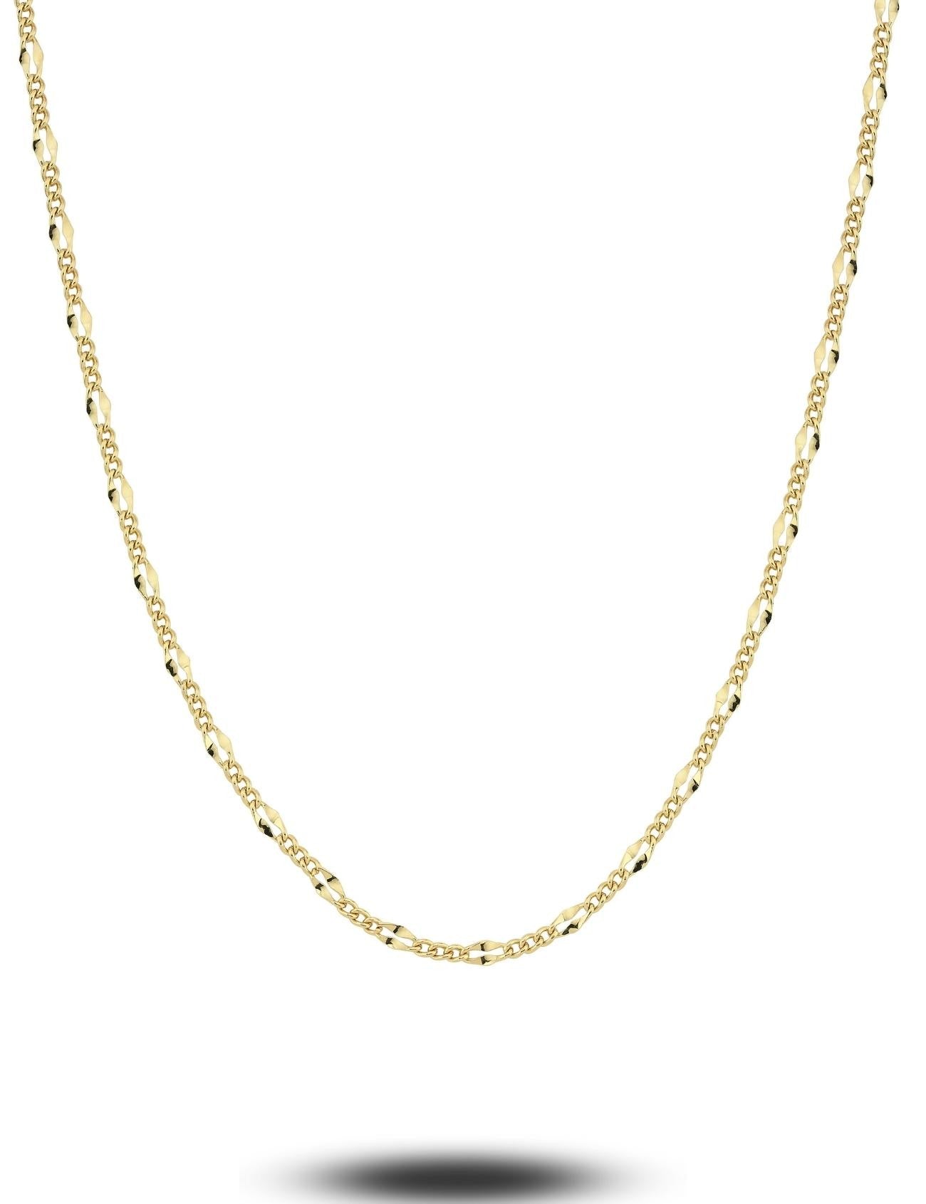 14K Boomerang Detail Bold Chain Gold Necklace Secondary image