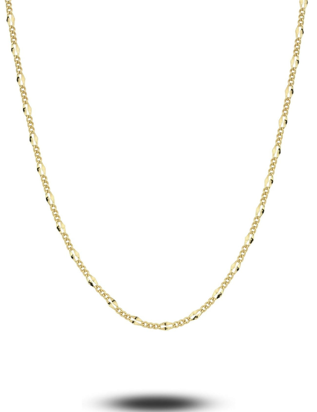 14K Boomerang Detail Bold Chain Gold Necklace