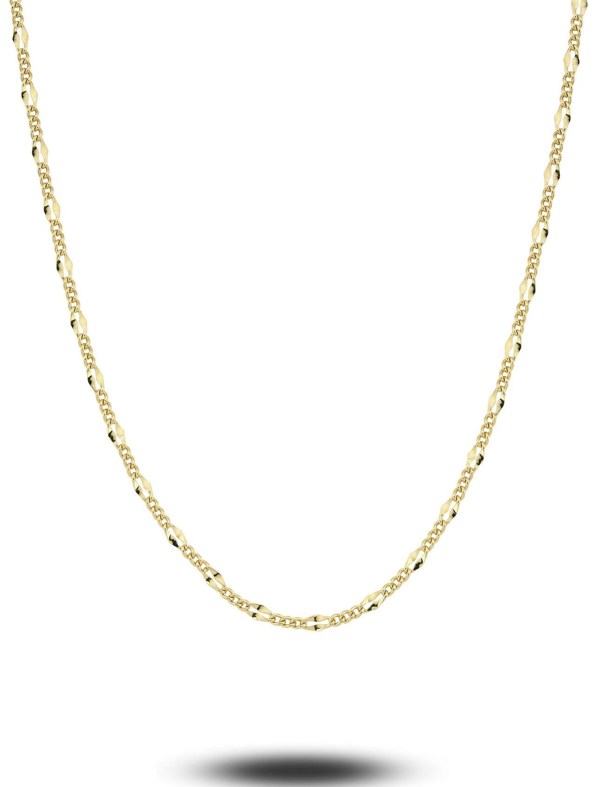 14K Boomerang Detail Bold Chain Gold Necklace
