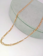 14K Boomerang Detail Bold Chain Gold Necklace