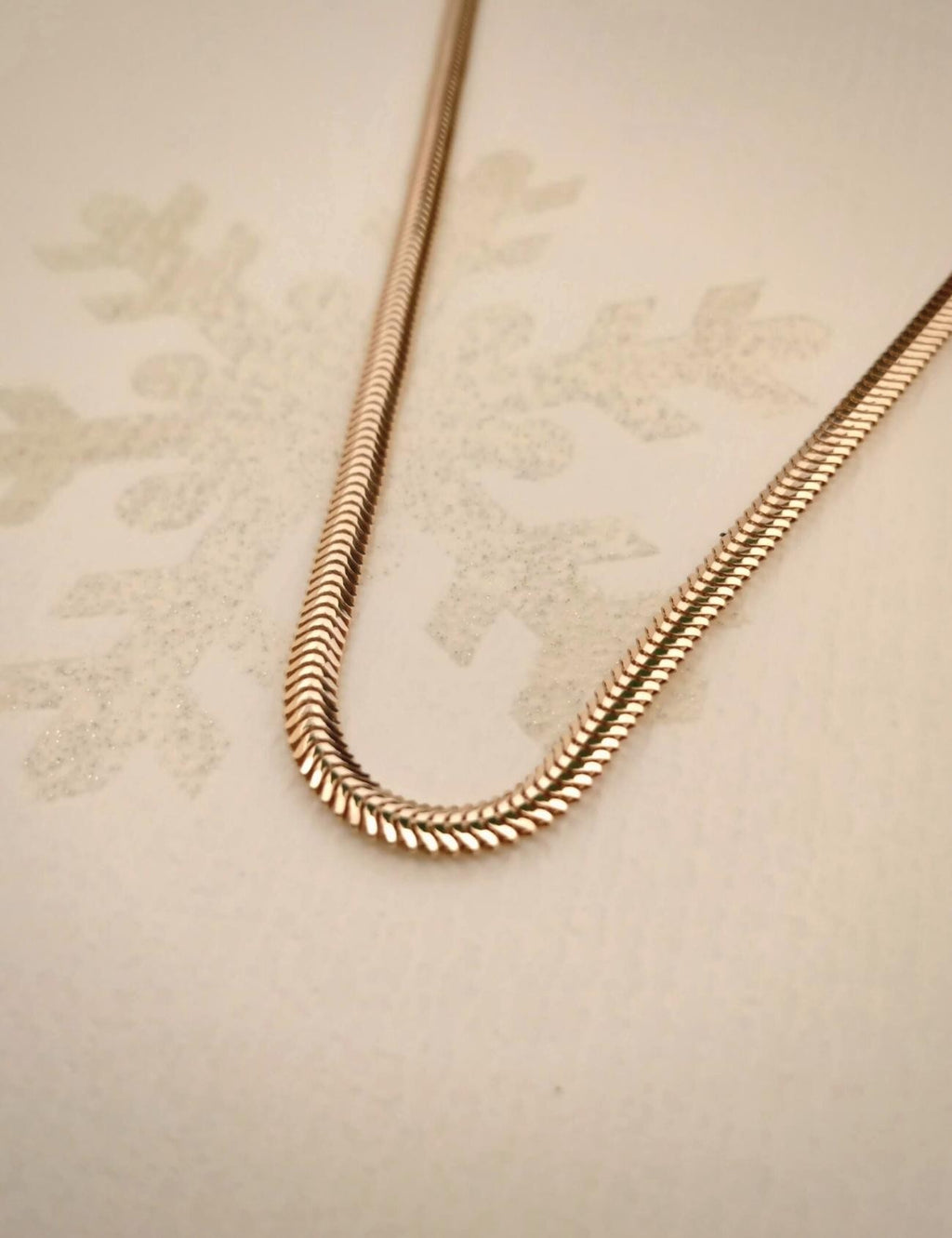 14K Herringbone Chain Gold Necklace