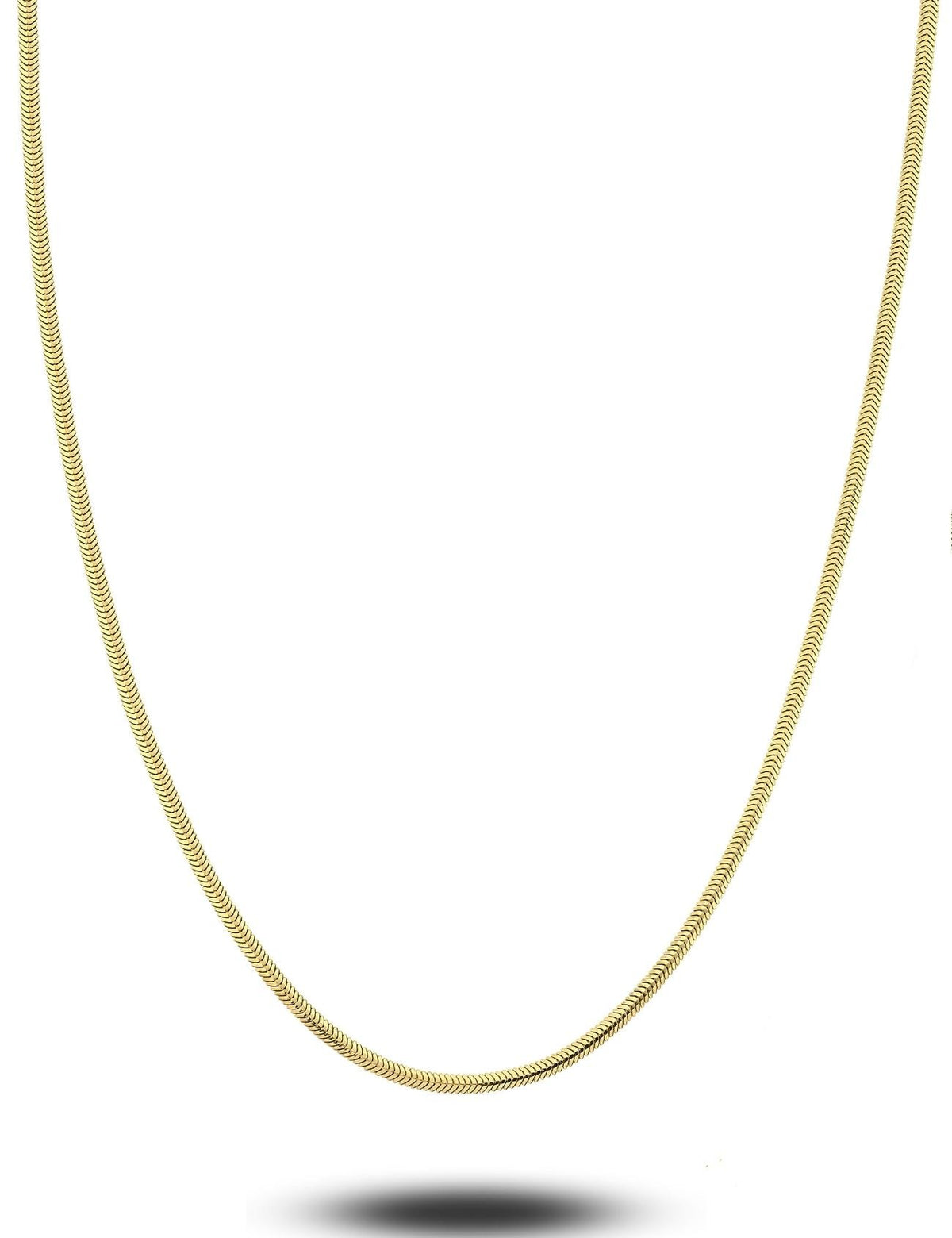 14K Herringbone Chain Gold Necklace